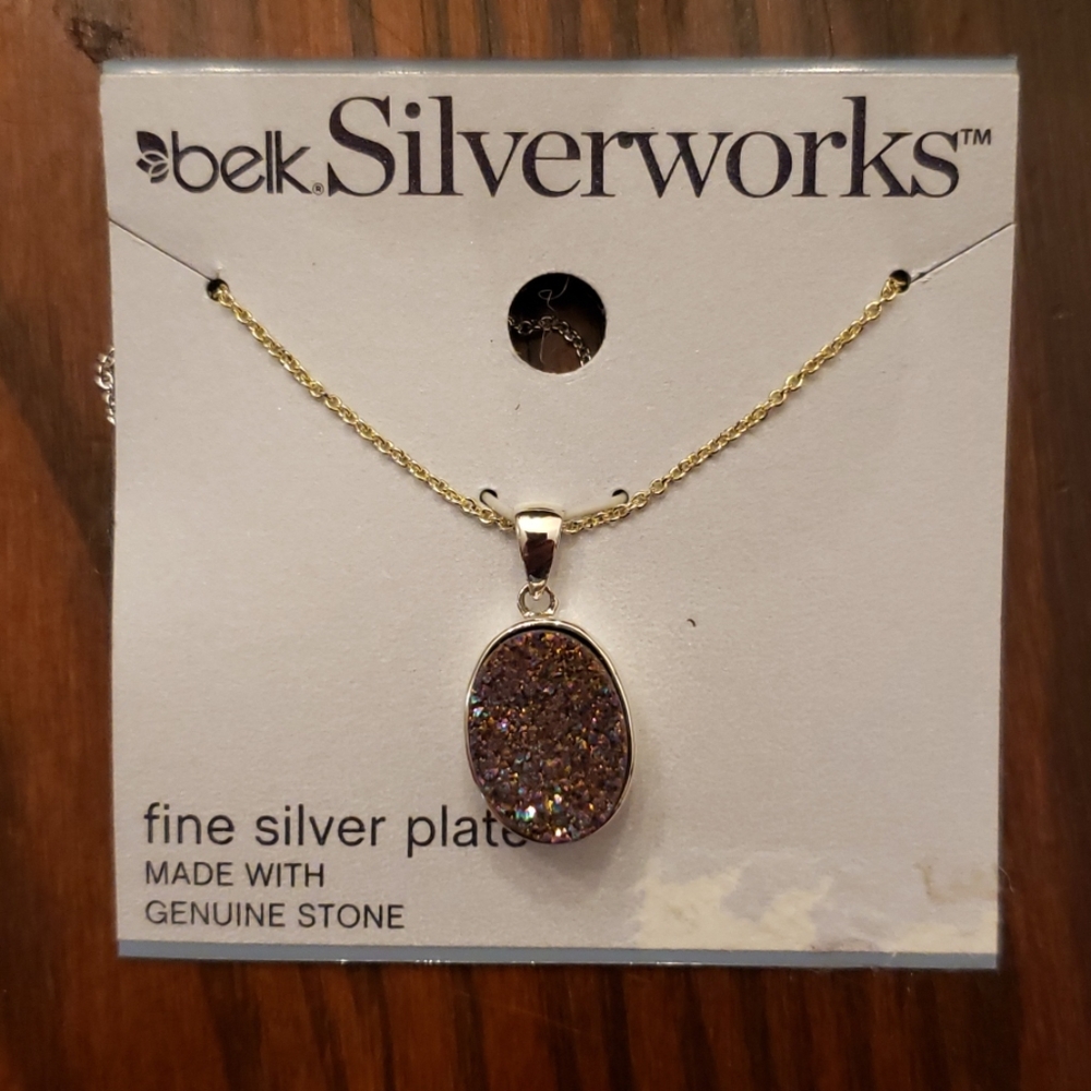 Amethyst silver necklace